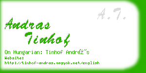 andras tinhof business card